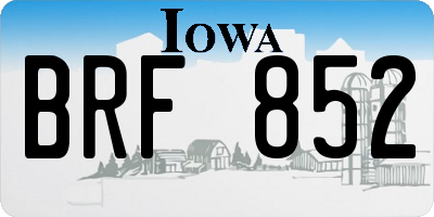 IA license plate BRF852