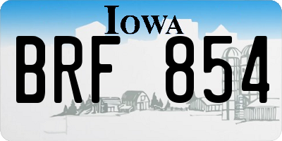 IA license plate BRF854
