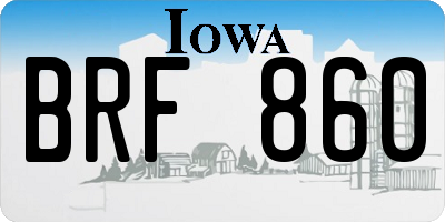 IA license plate BRF860