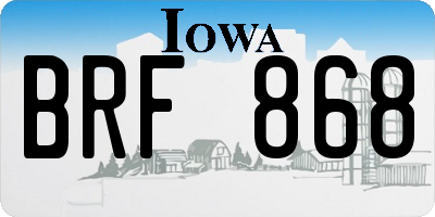 IA license plate BRF868