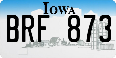 IA license plate BRF873
