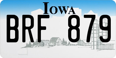 IA license plate BRF879
