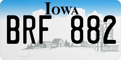 IA license plate BRF882