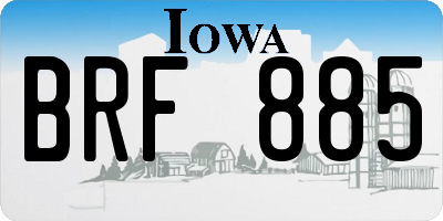 IA license plate BRF885