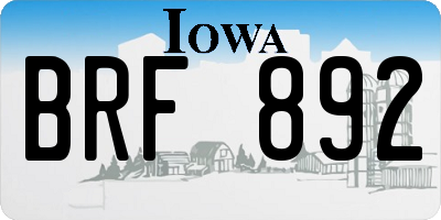 IA license plate BRF892