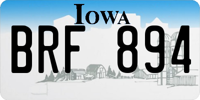 IA license plate BRF894