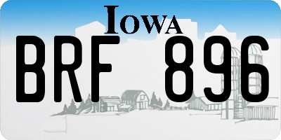 IA license plate BRF896