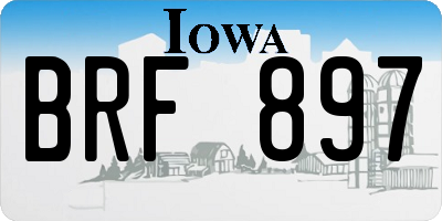 IA license plate BRF897