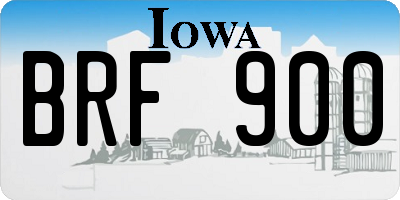 IA license plate BRF900