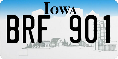 IA license plate BRF901