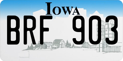 IA license plate BRF903