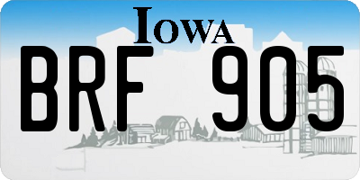 IA license plate BRF905