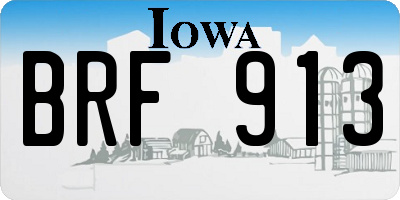 IA license plate BRF913