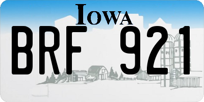 IA license plate BRF921