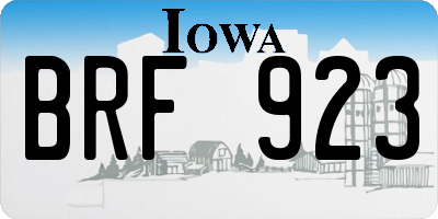 IA license plate BRF923