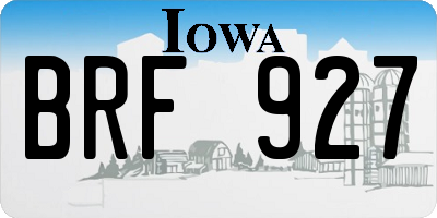 IA license plate BRF927