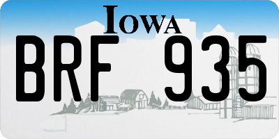 IA license plate BRF935