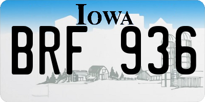 IA license plate BRF936