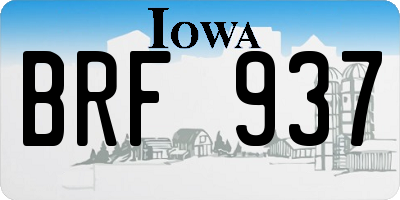 IA license plate BRF937