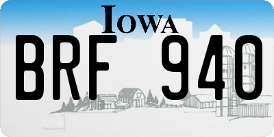 IA license plate BRF940