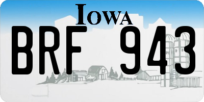 IA license plate BRF943