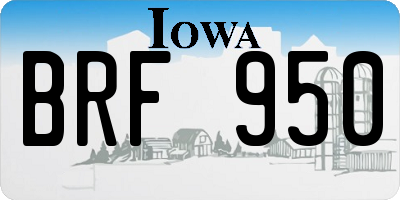 IA license plate BRF950