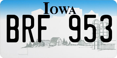 IA license plate BRF953