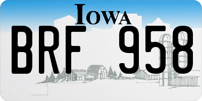 IA license plate BRF958