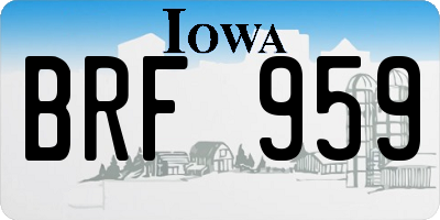 IA license plate BRF959