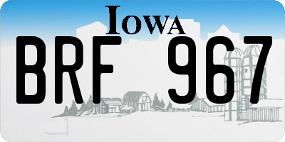 IA license plate BRF967