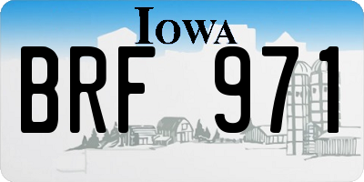 IA license plate BRF971