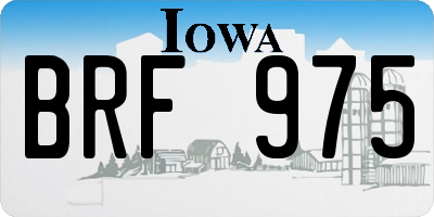 IA license plate BRF975