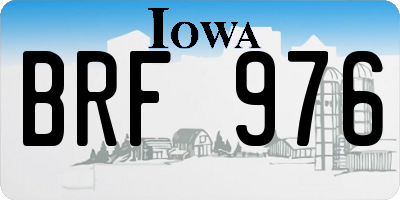 IA license plate BRF976