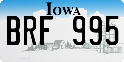 IA license plate BRF995