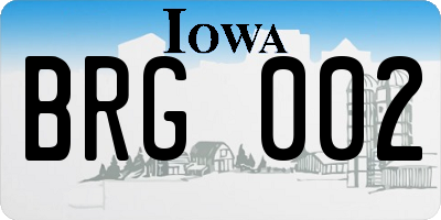 IA license plate BRG002