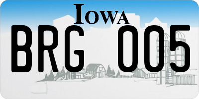 IA license plate BRG005