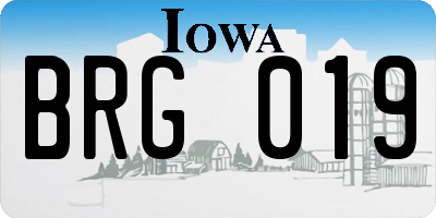 IA license plate BRG019