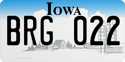 IA license plate BRG022
