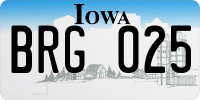 IA license plate BRG025