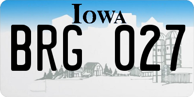 IA license plate BRG027