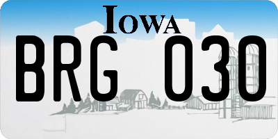 IA license plate BRG030
