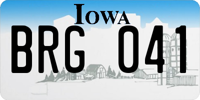IA license plate BRG041