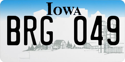 IA license plate BRG049