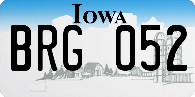 IA license plate BRG052