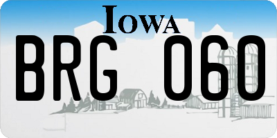 IA license plate BRG060