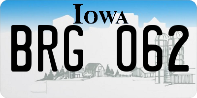 IA license plate BRG062