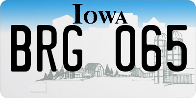 IA license plate BRG065
