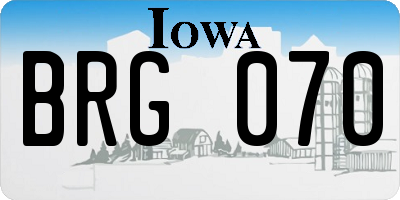 IA license plate BRG070