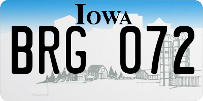 IA license plate BRG072
