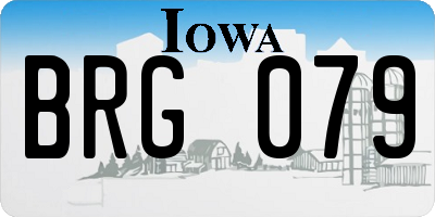 IA license plate BRG079